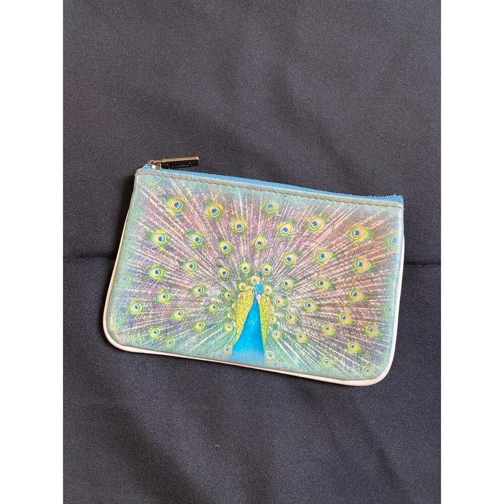 Millefiori Milano Peacock Coin Purse Zip Card Case Pouch Life Begins Quote